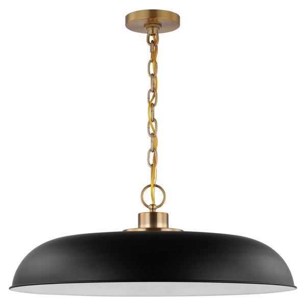 Nuvo Colony 1-Light Large Pendant Matte Black with Burnished Brass 60/7487